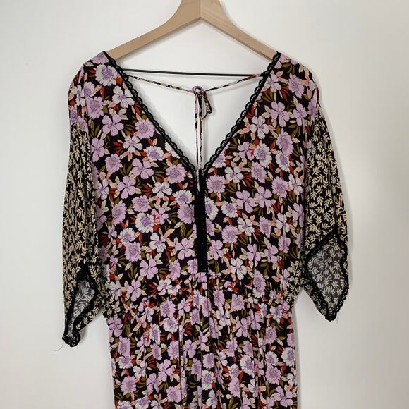 Johnny Was Jade Karisma Mixed jumpsuit Pink Black Floral Women’s Size Large - Picture 7 of 16